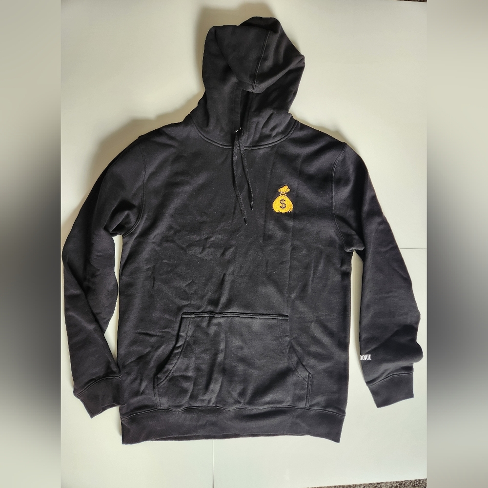Cash $ My Bookie Hoodie L Streetwear Hip Hop Black Embroidered Money Bag Logo